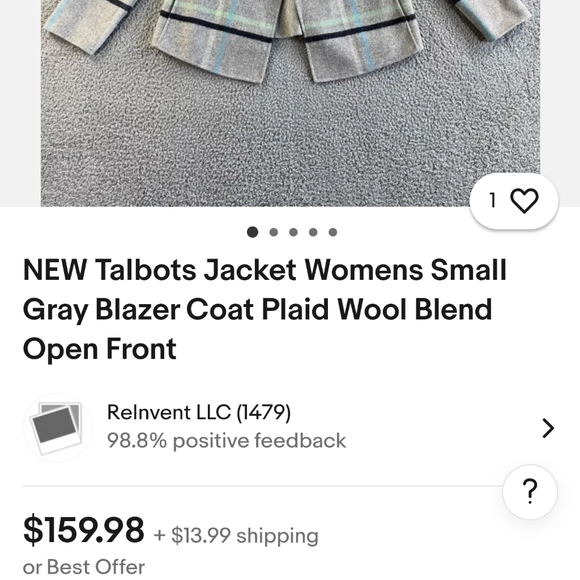 NWOT Talbots wool blazer - Picture 7 of 8